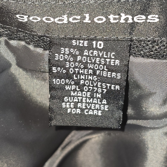 GOODCLOTHES CHARCOL GRAY LONG PENCIL SKIRT FRAYED  EDGES  WOOL BLEND WOMENS 10 - Picture 7 of 7